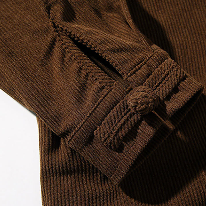 Buddha Stones Fall Winter Casual Tang Style Frog Button Solid Cotton Men's Jacket - image 14