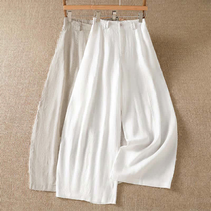 Buddha Stones Spring Summer Casual Solid Zipper Design Ankle Pants Women's Wide Leg Pants With Pocket - image 16
