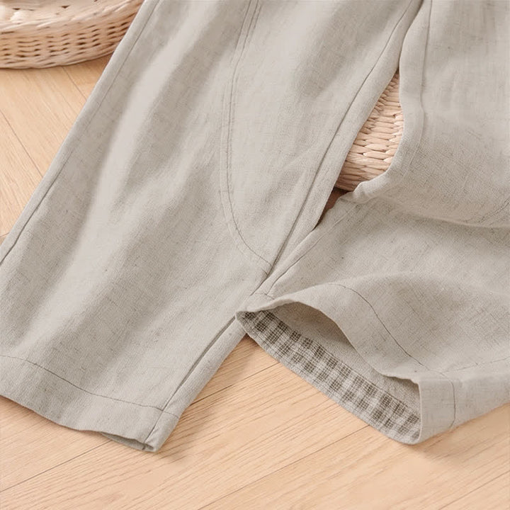 Buddha Stones Spring Summer Casual Minimalist Solid Ankle Pants Women's Straight Leg Pants With Pocket - image 6
