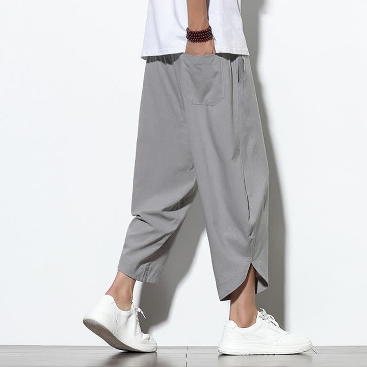 Buddha Stones Casual Summer Drawstring 7-8 Length Men's Harem Pants With Pockets - image 2