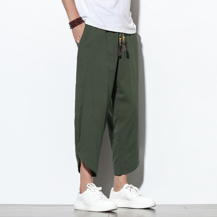 Buddha Stones Casual Summer Drawstring 7-8 Length Men's Harem Pants With Pockets - image 32
