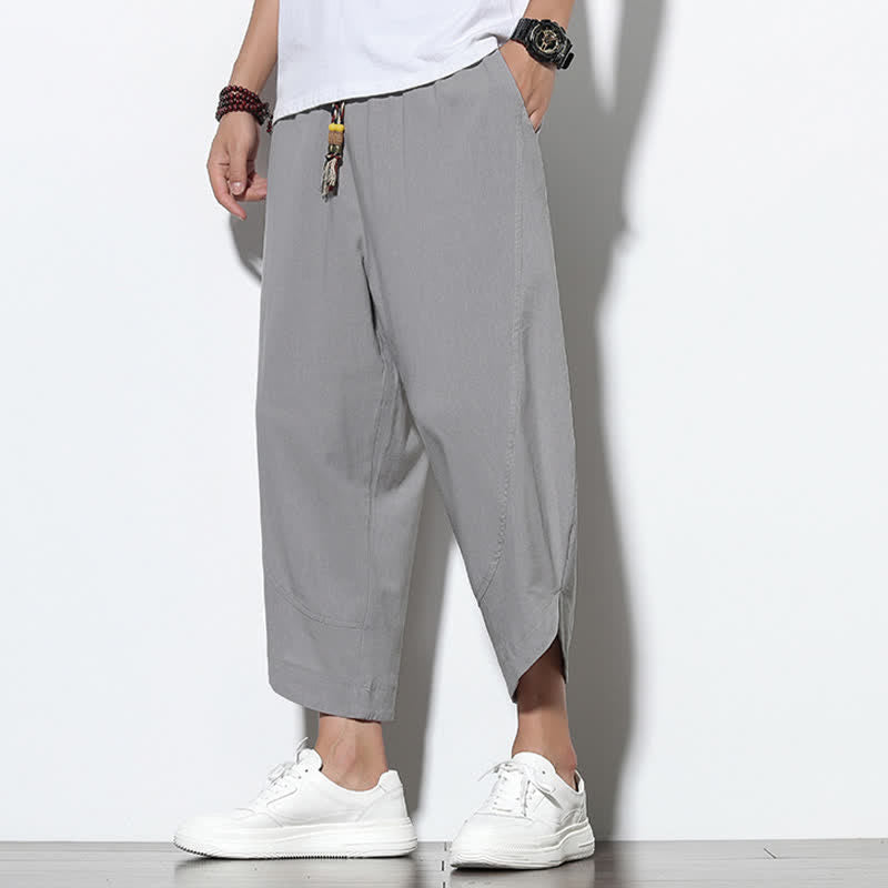 Buddha Stones Casual Summer Drawstring 7-8 Length Men's Harem Pants With Pockets - image 3