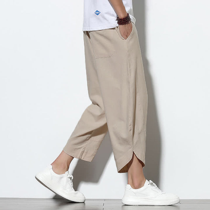 Buddha Stones Casual Summer Drawstring 7-8 Length Men's Harem Pants With Pockets - image 11