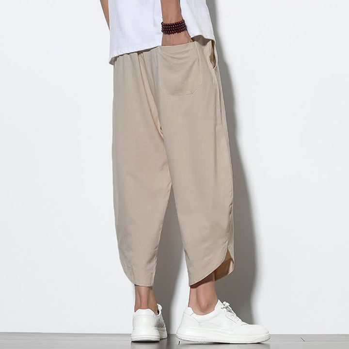 Buddha Stones Casual Summer Drawstring 7-8 Length Men's Harem Pants With Pockets - image 10