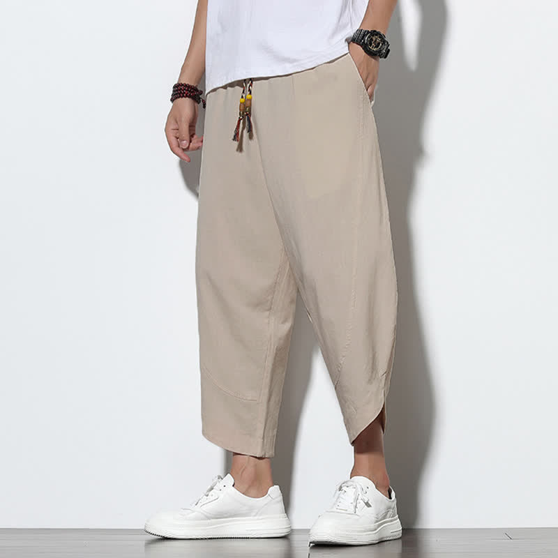 Buddha Stones Casual Summer Drawstring 7-8 Length Men's Harem Pants With Pockets - image 15