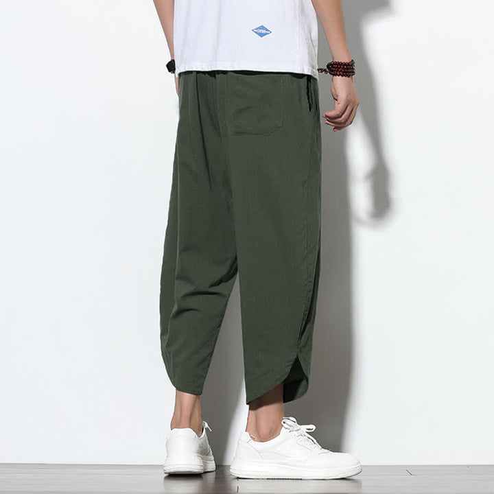 Buddha Stones Casual Summer Drawstring 7-8 Length Men's Harem Pants With Pockets - image 34