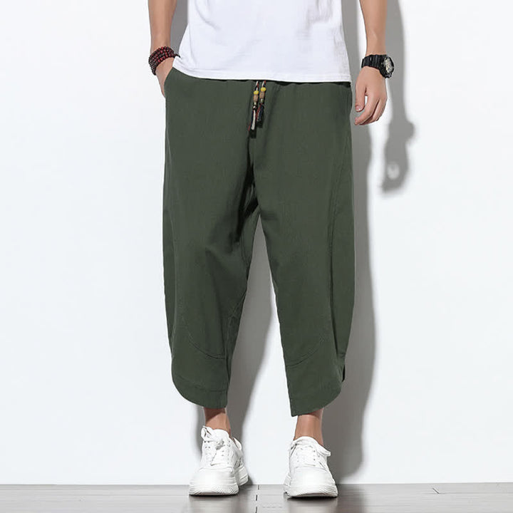Buddha Stones Casual Summer Drawstring 7-8 Length Men's Harem Pants With Pockets - image 36