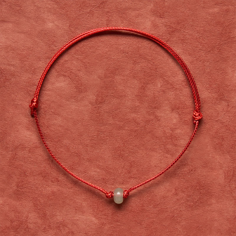 Buddha Stones Minimalist Green Aventurine Protection Braided Red String Bracelet - image 1