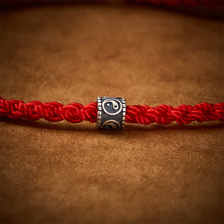 Buddha Stones Red String 925 Sterling Silver Yin Yang Protection Bracelet - image 5