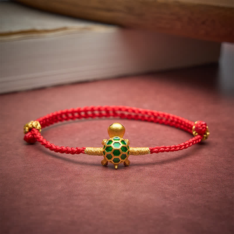 Buddha Stones Turtle Red String Lucky Fortune Charm Braided Connection Bracelet - image 3