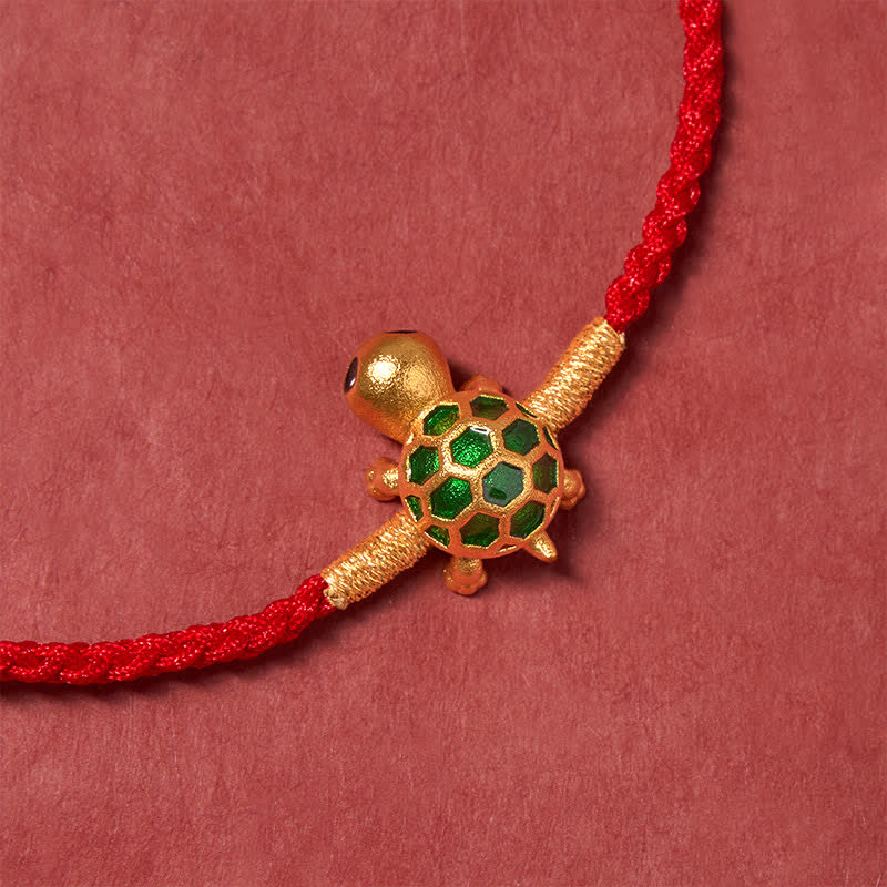 Buddha Stones Turtle Red String Lucky Fortune Charm Braided Connection Bracelet - image 5