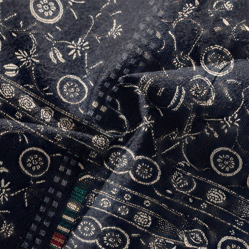 Buddha Stones Cotton Tribal Geometric Patchwork Pattern Open Front Men's Kimono - image 5