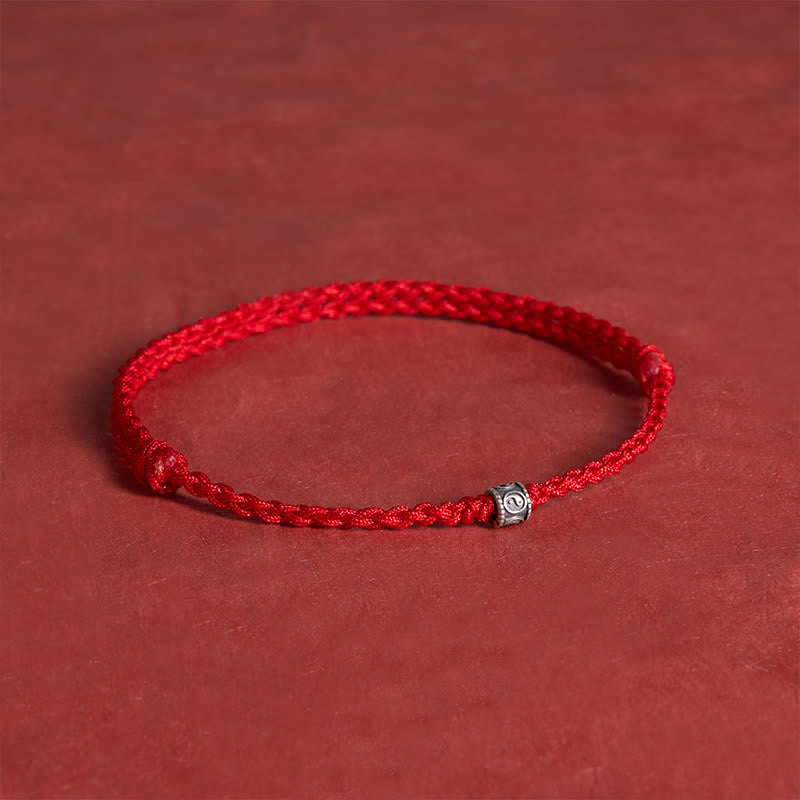 Buddha Stones Black Red String 925 Sterling Silver Yin Yang Protection Bracelet Anklet - image 3