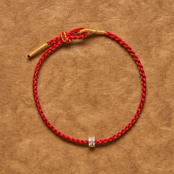 Buddha Stones Black Red String 925 Sterling Silver Om Mani Padme Hum Luck Minimalist Bracelet - image 11