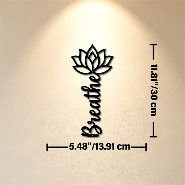Buddha Stones Lotus Breathe New Beginnings Vertical Iron Meaningful Symbols Wall Art - Approx. 13.91cm x 30cm x 0.1cm / 5.48in x 11.81in x 0.04in - image 4