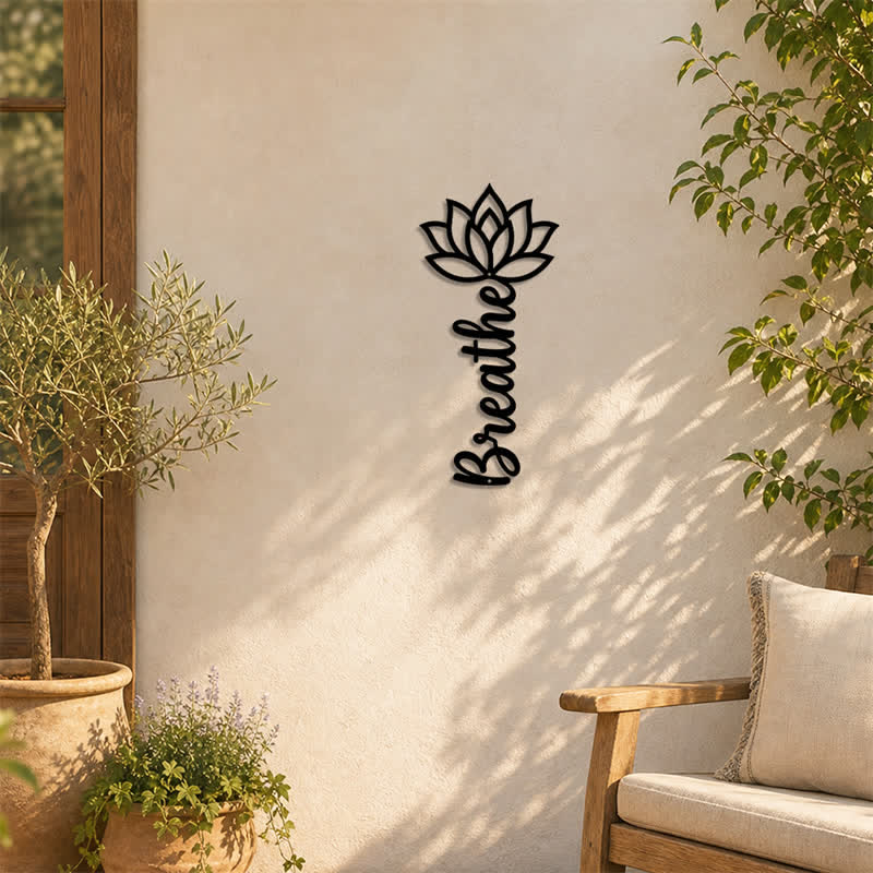 Buddha Stones Lotus Breathe New Beginnings Vertical Iron Meaningful Symbols Wall Art - image 5