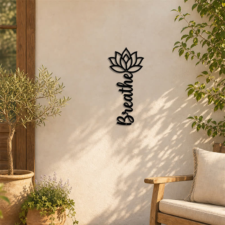 Buddha Stones Lotus Breathe New Beginnings Vertical Iron Meaningful Symbols Wall Art - image 5