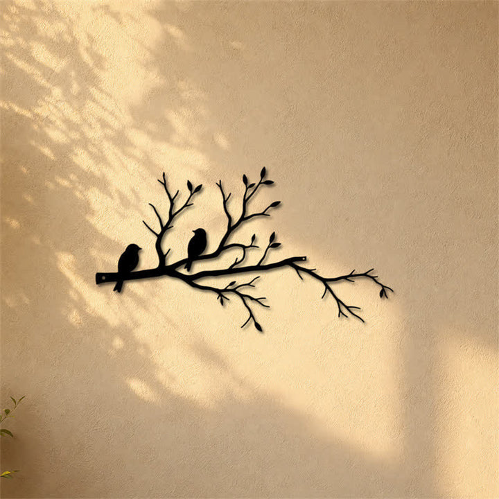 Buddha Stones Two Birds Branch Silhouette Iron Meaningful Symbols Wall Art - image 7