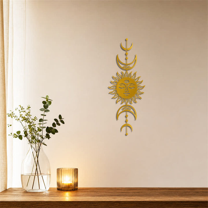 Buddha Stones Boho Sun and Moon Lotus Intuition Iron Meaningful Symbols Wall Art - image 15