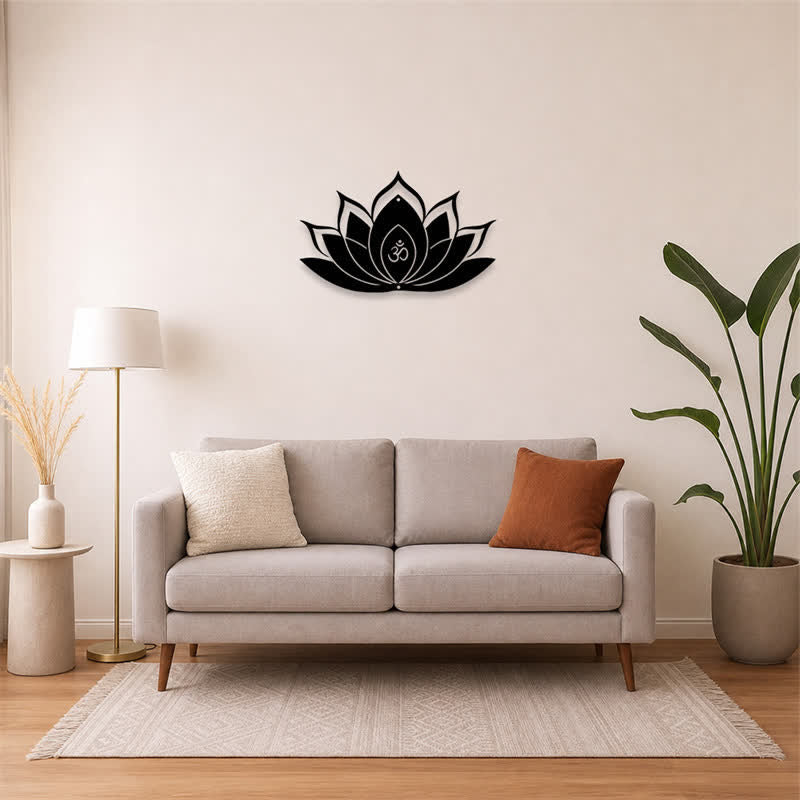 Buddha Stones Lotus OM Mindfulness Zen Silhouette Iron Meaningful Symbols Wall Art - image 11