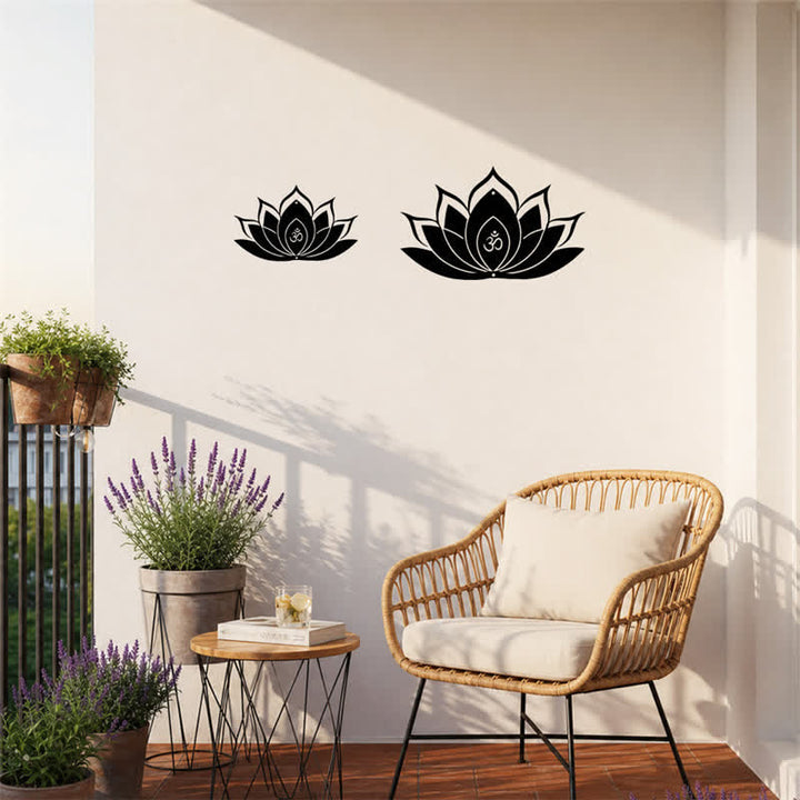 Buddha Stones Lotus OM Mindfulness Zen Silhouette Iron Meaningful Symbols Wall Art - image 2