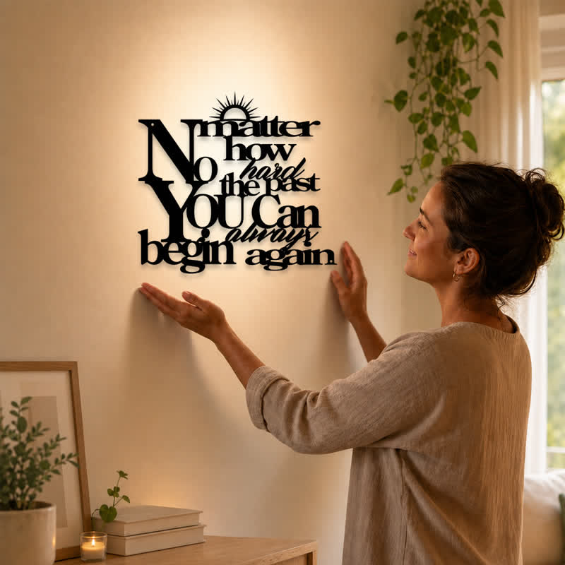 Buddha Stones Laser Cut Inspirational Quote Sunray Matte Iron Metal Meaningful Symbols Wall Art - image 1