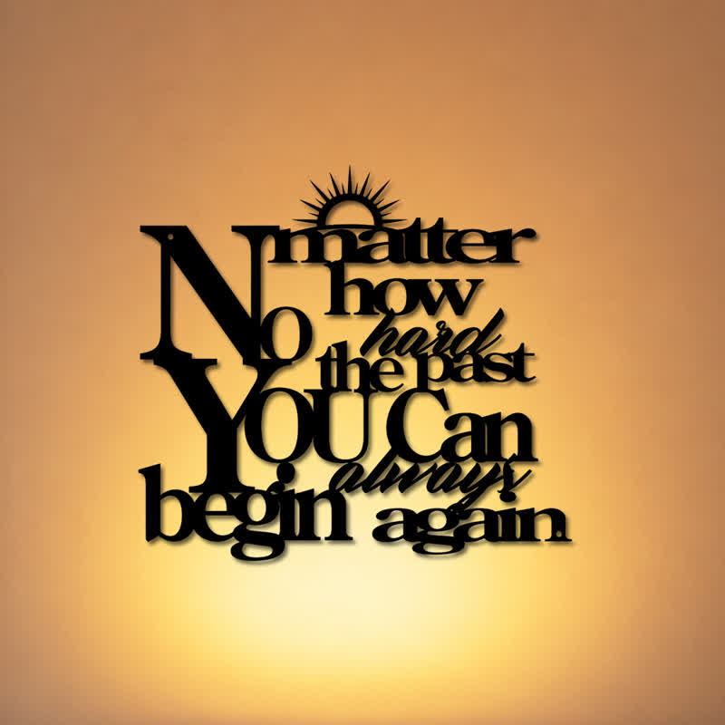 Buddha Stones Laser Cut Inspirational Quote Sunray Matte Iron Metal Meaningful Symbols Wall Art - image 0