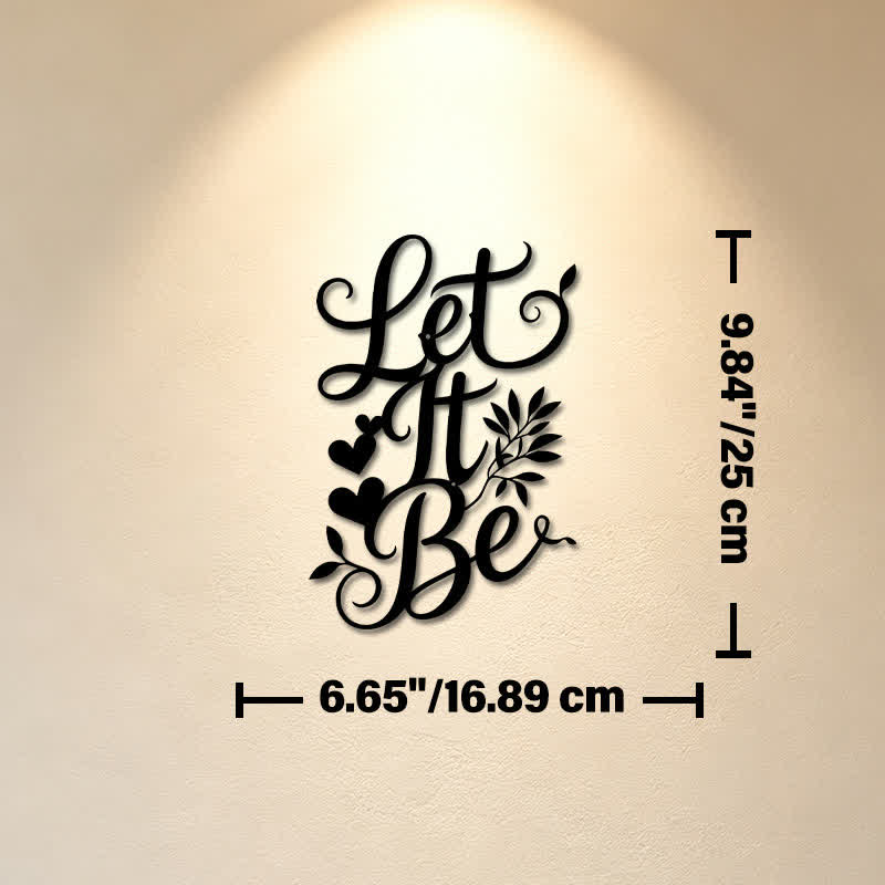 Buddha Stones Let It Be Script Sign Iron Metal Meaningful Symbols Wall Art - Approx. 16.89cm x 25cm x 0.1cm / 6.65in x 9.84in x 0.04in - image 2