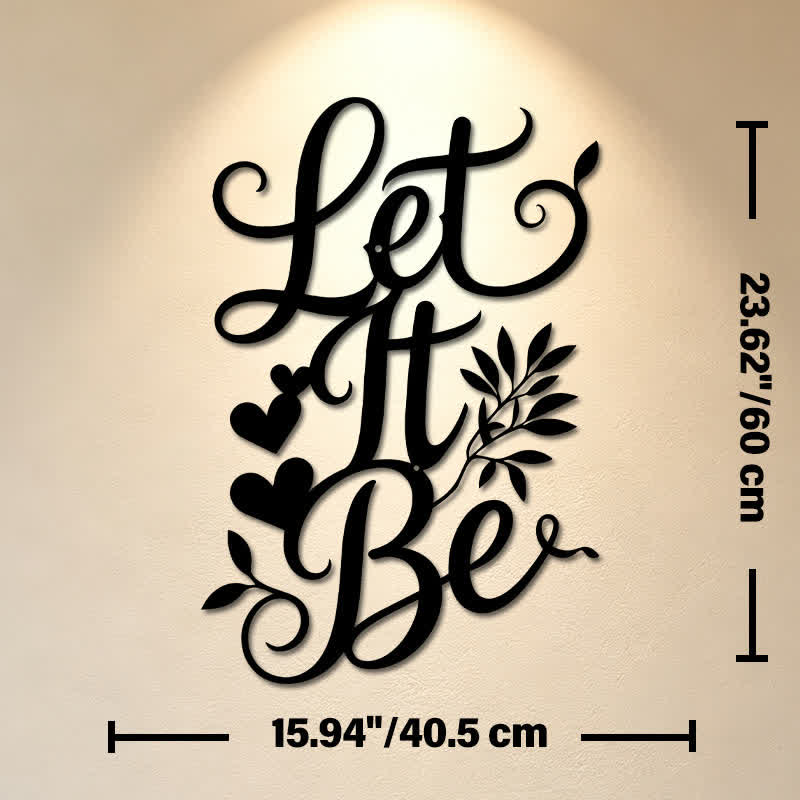 Buddha Stones Let It Be Script Sign Iron Metal Meaningful Symbols Wall Art - Approx. 40.5cm x 60cm x 0.12cm / 15.94in x 23.62in x 0.05in - image 12