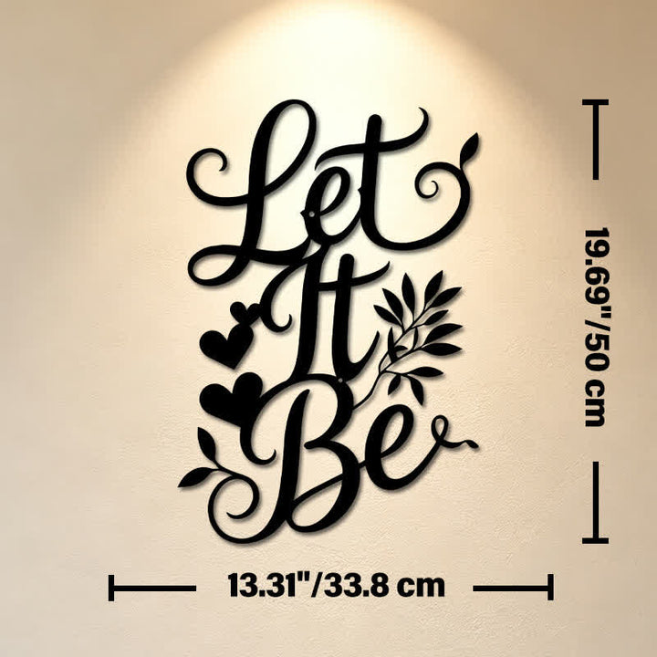 Buddha Stones Let It Be Script Sign Iron Metal Meaningful Symbols Wall Art - Approx. 33.8cm x 50cm x 0.12cm / 13.31in x 19.69in x 0.05in - image 10