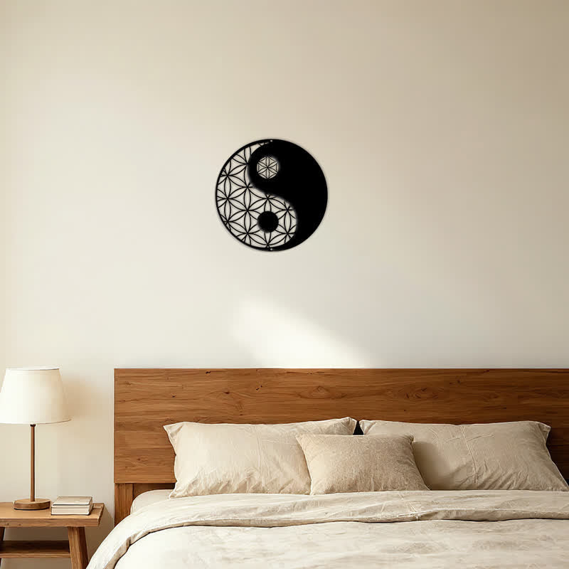 Buddha Stones Minimalist Yin Yang Balance Iron Metal Wall Decor - image 5