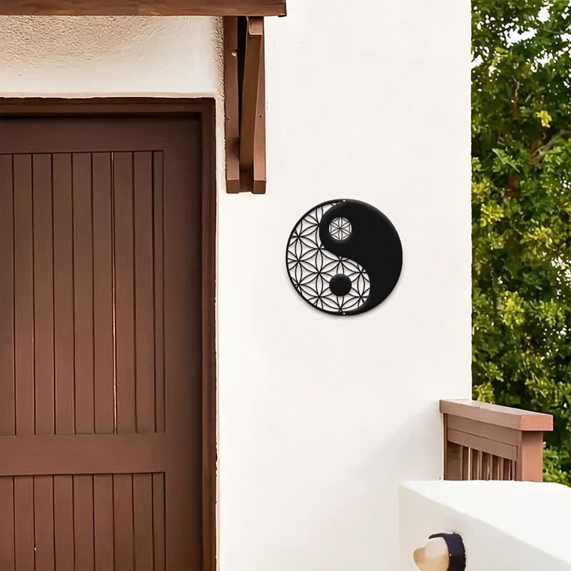 Buddha Stones Minimalist Yin Yang Balance Iron Metal Wall Decor - image 7
