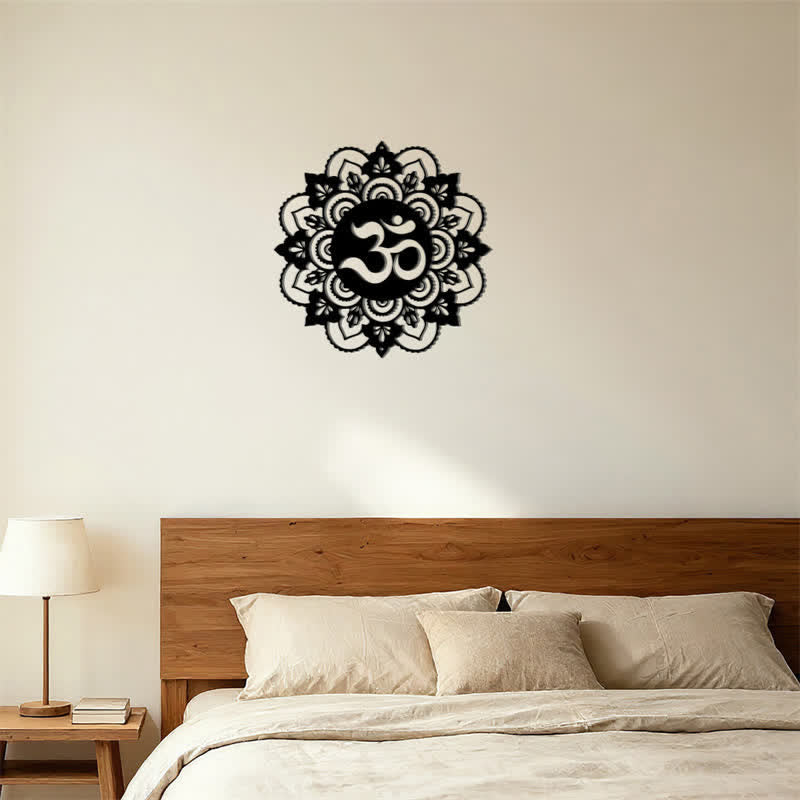 Buddha Stones Sacred OM Mandala Mindfulness Round Iron Metal Wall Decor - image 11