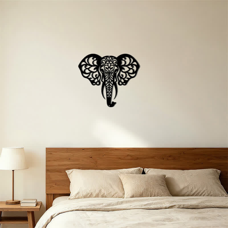 Buddha Stones Sacred Elephant Iron Metal Wall Decor Of Wisdom - image 11
