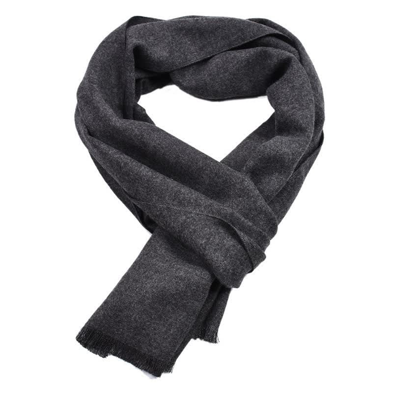 Buddha Stones Fall Winter Solid Color Tassel Cozy Long Scarves - DarkSlateGray - image 6