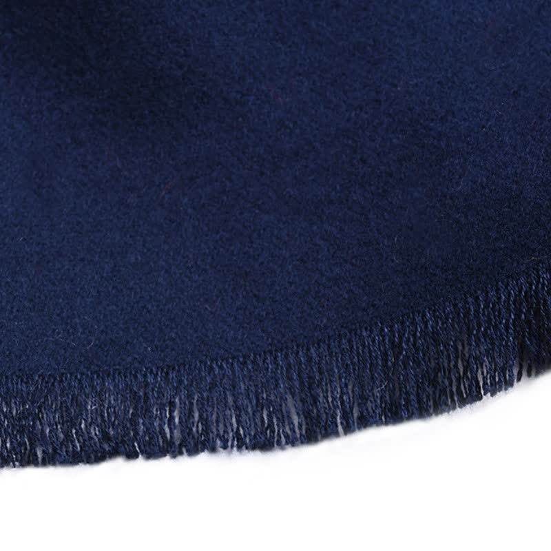 Buddha Stones Fall Winter Solid Color Tassel Cozy Long Men's Scarf - image 3