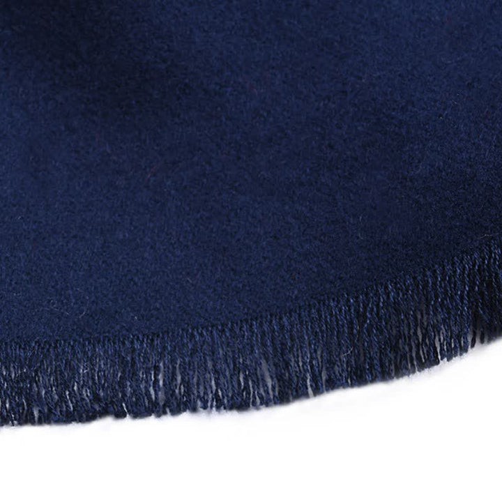Buddha Stones Fall Winter Solid Color Tassel Cozy Long Men's Scarf - image 3