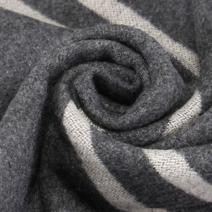 Buddha Stones Fall Winter Urban Stripe Tassel Warm Wrap Men's Scarf - image 2
