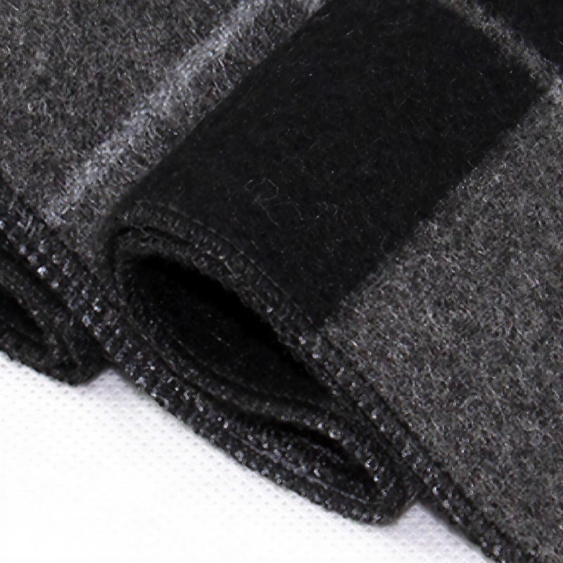 Buddha Stones Fall Winter Classic Grey Plaid Fringe Cozy Men's Scarf - image 9