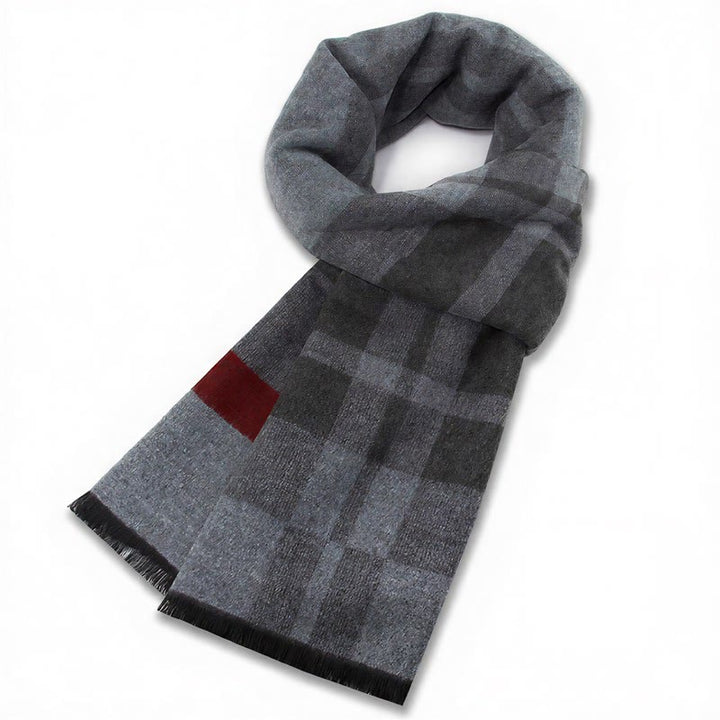 Buddha Stones Fall Winter Classic Grey Plaid Fringe Cozy Scarves - Gray Red Plaid - image 10