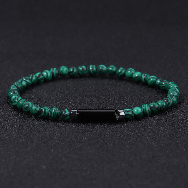 Buddha Stones Vintage 4mm Lava Rock Dalmatian Jasper Grounding Bracelet - Malachite(Protection ♥ Transformation) - image 7