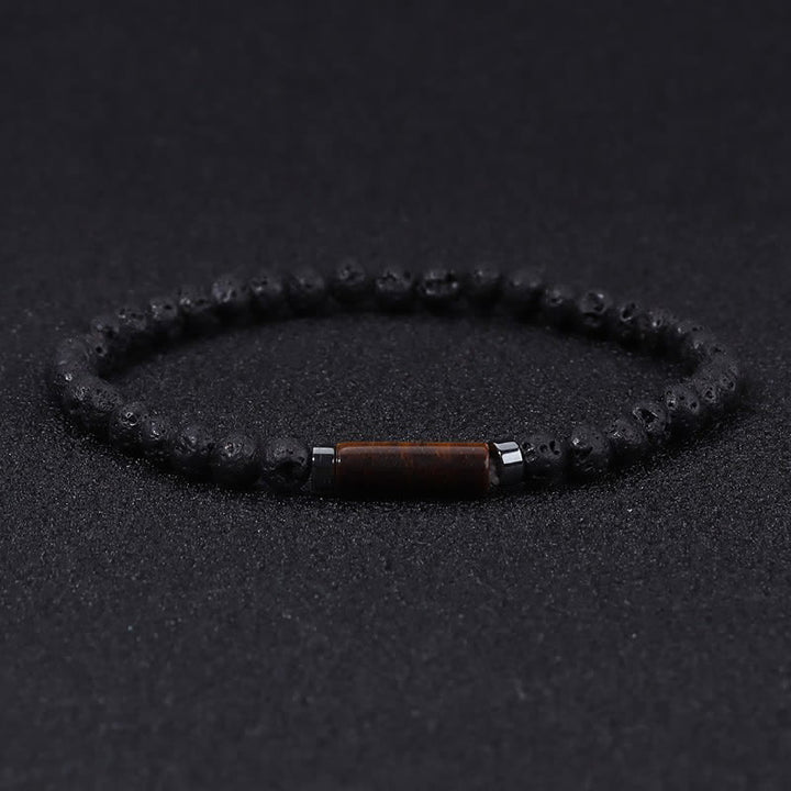 Buddha Stones Vintage 4mm Lava Rock Dalmatian Jasper Grounding Bracelet - Lava Rock(Grounding ♥ Protection) - image 0