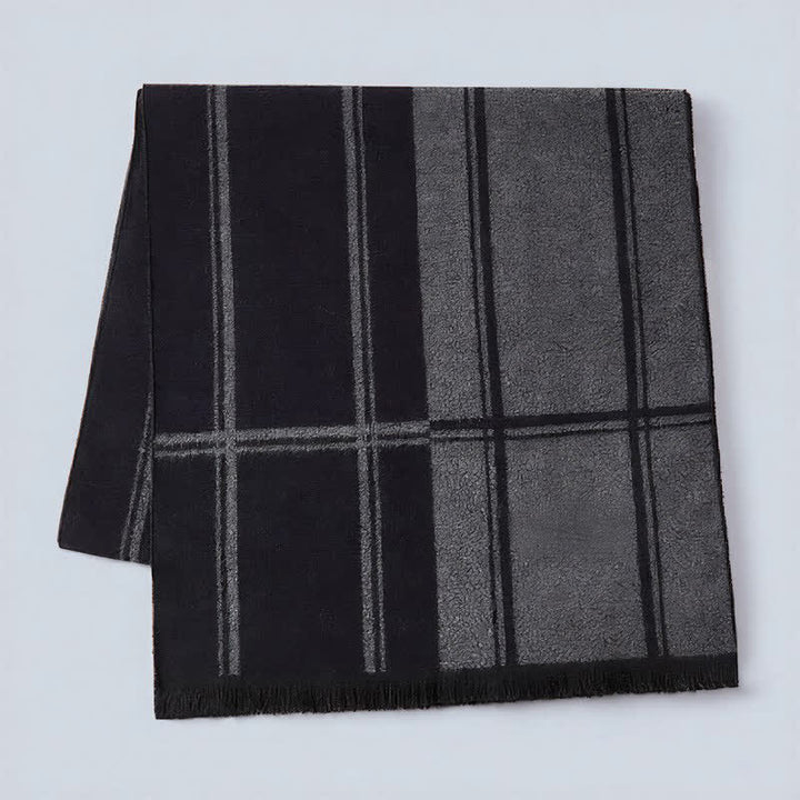 Buddha Stones Fall Winter Classic Check Pattern Soft Knit Commuter Scarves - image 1