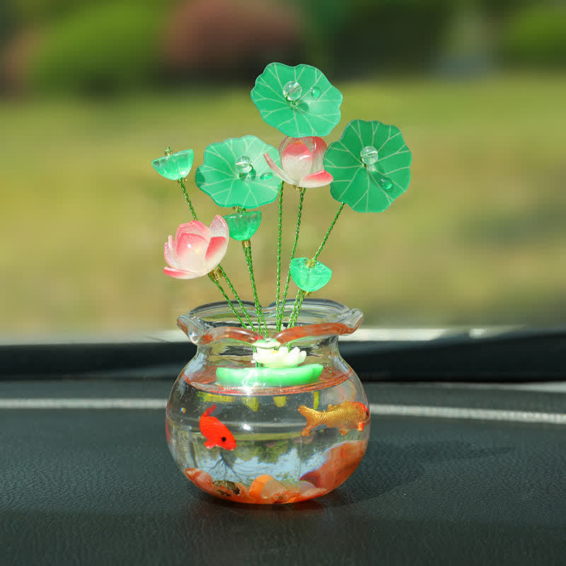 Buddha Stones Compact Lotus Koi Fortune Bottle Car Interior Mindful Living Decor - Koi Fish(Luck ♥ Prosperity) - image 0
