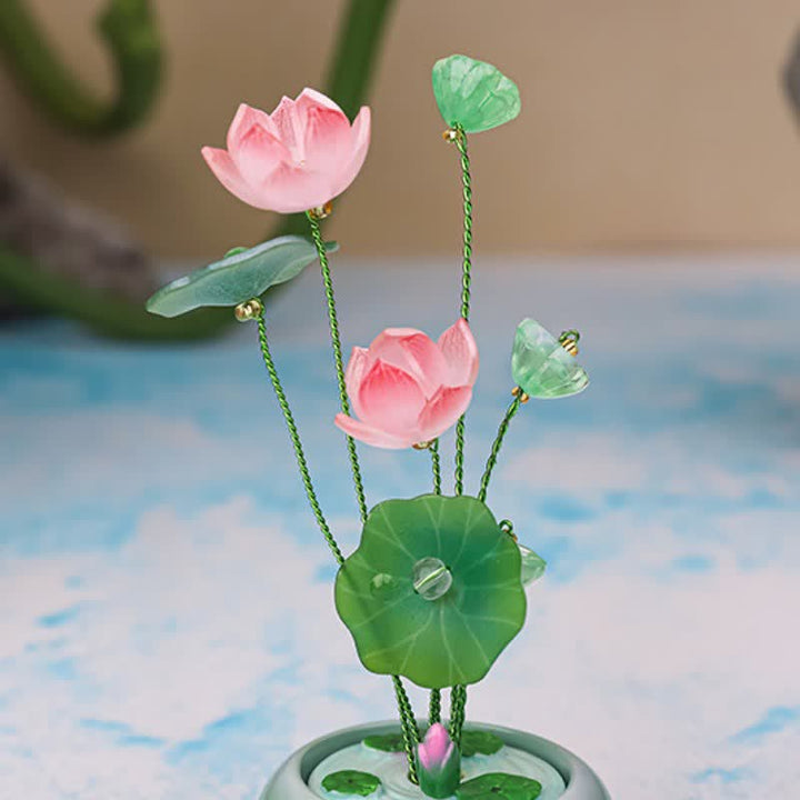 Buddha Stones Resin Lotus Purity Teardrop Fragrance Jar Mindful Living Decor - image 2