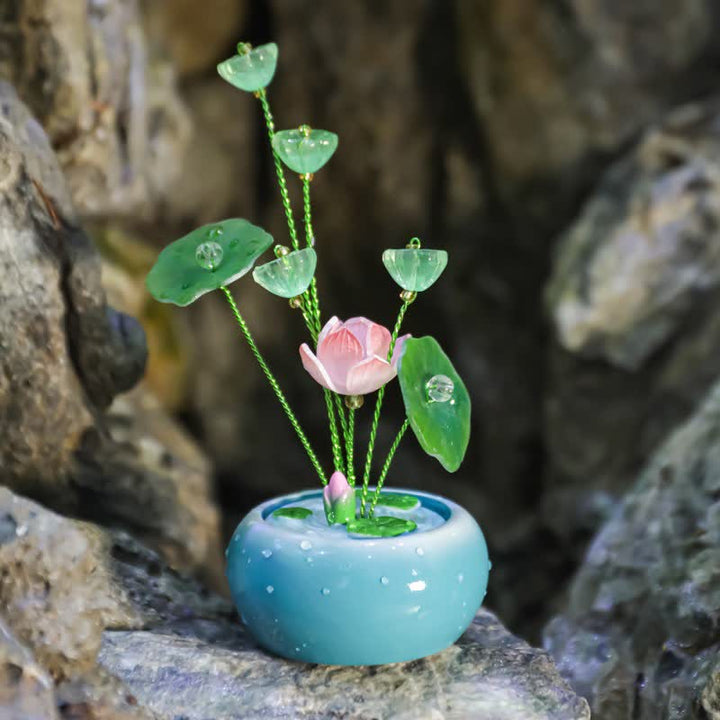 Buddha Stones Resin Lotus Purity Teardrop Fragrance Jar Mindful Living Decor - Blue - One Lotus - image 8