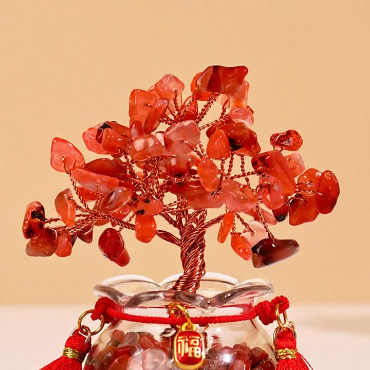 Buddha Stones Wire Wrapped Crystal Money Tree Dashboard Ornament Wealth & Fortune Symbols - image 18