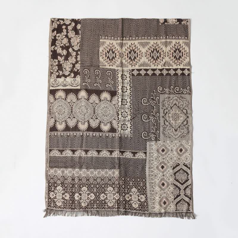 Buddha Stones Fall Winter Reversible Paisley Geometric Tassel Men's Scarf - image 7