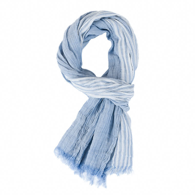 Buddha Stones Spring Fall Striped Color Block Stripe Tassel Travel Men's Scarf - Light Blue - Approx. 27.6 in × 70.9 in / 70 × 180 cm - image 13