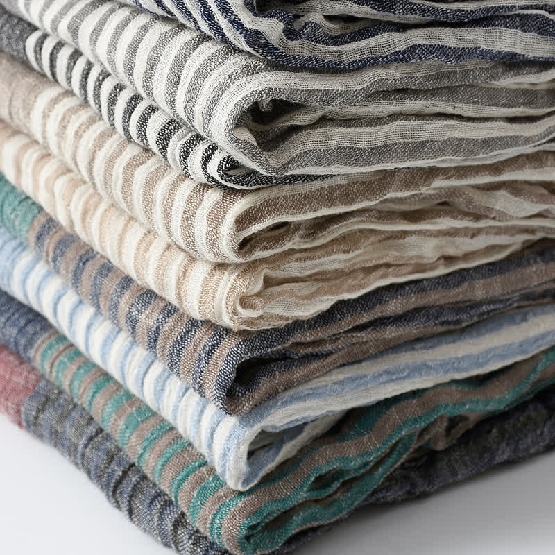 Buddha Stones Spring Fall Striped Color Block Stripe Tassel Travel Men's Scarf - image 29